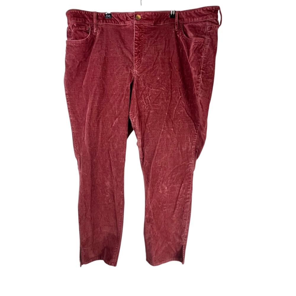 Loft Plus Modern Skinny Corduroy Pants Burgundy Red Wine Size 24 Plus